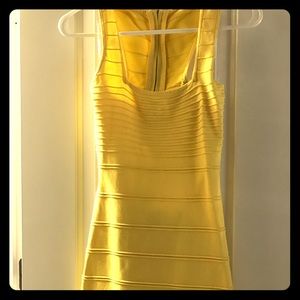 Sexy Hot Miami Styles yellow ribbed mini